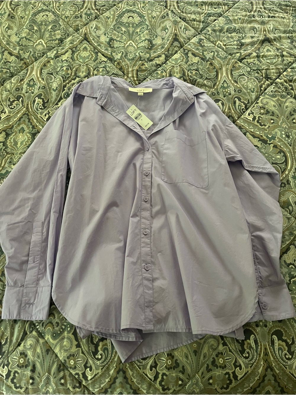 LOFT Light Lavender Button-Up Shirt